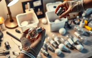 preparing light bulbs for disposal